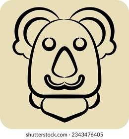 Icon Koala. related to Animal symbol. hand drawn style. simple design editable. simple illustration