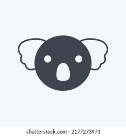 Icon Koala. suitable for Animal symbol. glyph style. simple design editable. design template vector. simple symbol illustration