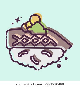 Icon Kohada. related to Sushi symbol. MBE style. simple design editable. simple illustration