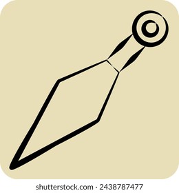 Icon Kunai. related to Japan symbol. hand drawn style. simple design illustration.