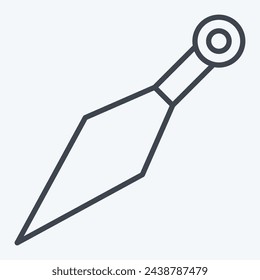 Icon Kunai. related to Japan symbol. line style. simple design illustration.