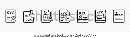 Icon of KYC Form with User Image – Know Your Customer Compliance Form for Identity Verification, Flat outline icon of KYC form with user profile image for know your customer compliance