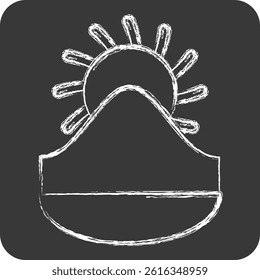 Icon Kyrgyzstan. related to Kazakhstan symbol. chalk Style. design editable