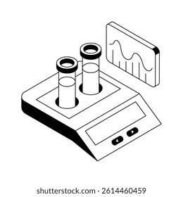 An icon of lab centrifuge designed in isometric outline style