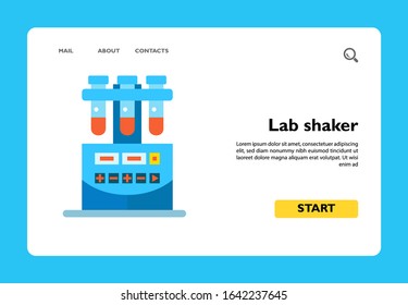 Icon of lab shaker. Test tubes, machine, blending substances. GMO concept. Can be used for topics like laboratory equipment, scientific experiment or research