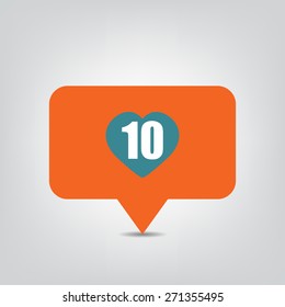 Icon label designation number of 10 mothers day vector