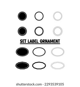 icon label logo set ornament with black white and out line design