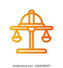 icon Labor Day with concept Labor law, justice scale. editable file, vector illustration.