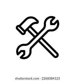 icon labor day with concept wrench and hammer. editable file, vector illustration.