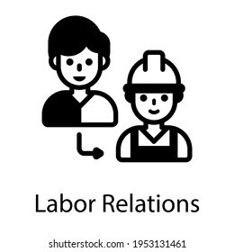 An icon of labor relations in editable design