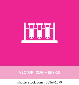Icon of Laboratory Glass on Magenta Color Background. Eps-10.
