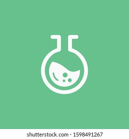 icon laboratory vector design. modern concept with simple logo in green background. 