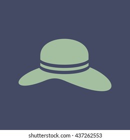 Icon of Ladies Round Hat. Eps-10.