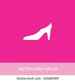 Icon of Ladies Shoes on Magenta Color Background. Eps-10.