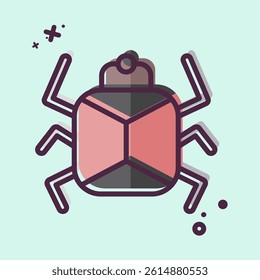 Icon Lady Bird. related to Insects symbol. MBE style. design editable