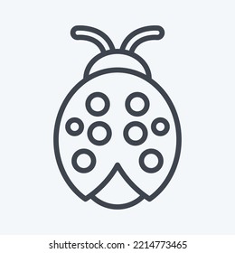 Icono Ladybug. adecuado para el símbolo Garden. estilo de línea. diseño simple editable. vector de plantilla de diseño. ilustración simple