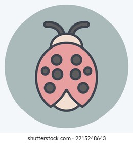 Icono Ladybug. adecuado para el símbolo Garden. estilo mate de color. diseño simple editable. vector de plantilla de diseño. ilustración simple