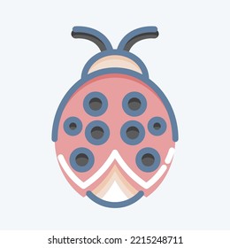 Icon Ladybug. suitable for Garden symbol. doodle style. simple design editable. design template vector. simple illustration