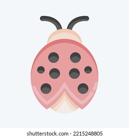 Icon Ladybug. suitable for Garden symbol. flat style. simple design editable. design template vector. simple illustration