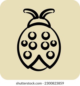 Icon Ladybug. suitable for Garden symbol. hand drawn style. simple design editable. design template vector. simple illustration