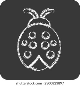 Icon Ladybug. suitable for Garden symbol. chalk Style. simple design editable. design template vector. simple illustration