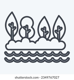 Icon Lake. related to Alaska symbol. line style. simple design editable. simple illustration