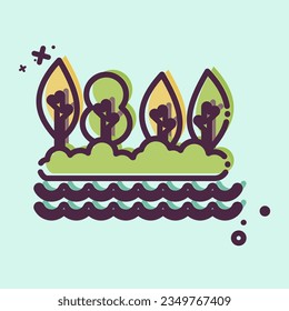 Icon Lake. related to Alaska symbol. MBE style. simple design editable. simple illustration
