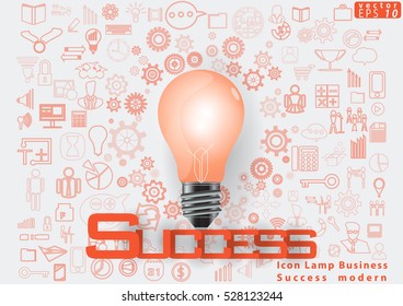 Icon Lamp Business  Success  modern design Idea and Concept Vector illustration. 


