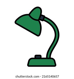 Icon Of Lamp. Editable Bold Outline With Color Fill Design. Vector Illustration.