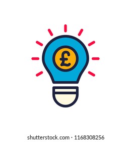 icon lamp money idea business