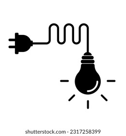 icon lamp with plug connected by wire