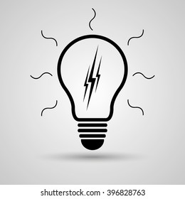 Icon lamp, sign lamp. Vector illustration