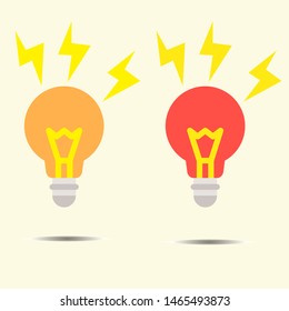 icon lamp use 
electricity different color orange and red set, lamp use 
electricity  illustrations. Vector EPS10