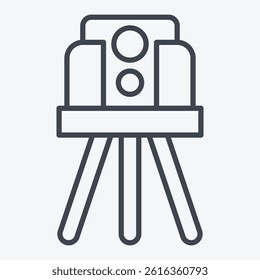 Icon Land Surveying. related to Civil Engineering symbol. line style. editable