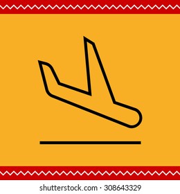 Icon of landing airplane