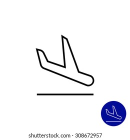 Icon of landing airplane