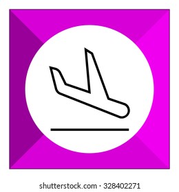 Icon of landing airplane