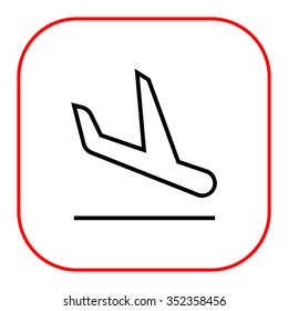 Icon of landing airplane