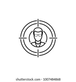 Icon landing page single icon graphic design, target audience thin line icon. illustration eps10