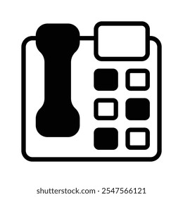 An icon of landline telephone for communication and connectivity