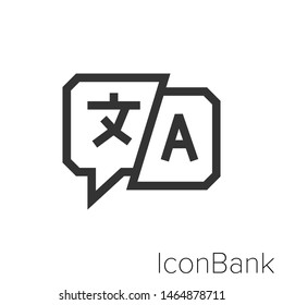 Icon Language change in black and white Illustration.