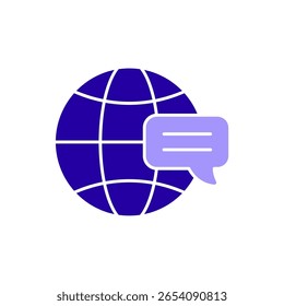 Symbol eine Sprache einzeln auf sauberem Hintergrund.
