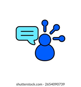 Icono de una habilidad de lenguaje, aislado contra un fondo limpio.
