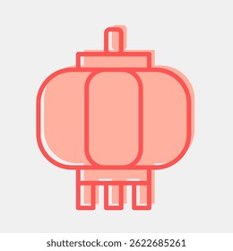 Icon lantern. Buddhism and vesak elements. Icon in two tone style.