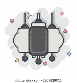 Icon Lantern. related to Chinese New Year symbol. comic style. simple design editable