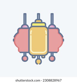 Icon Lantern. related to Chinese New Year symbol. doodle style. simple design editable