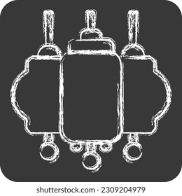 Icon Lantern. related to Chinese New Year symbol. chalk Style. simple design editable