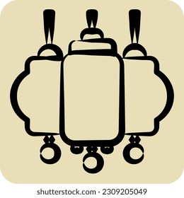Icon Lantern. related to Chinese New Year symbol. hand drawn style. simple design editable
