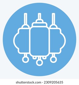 Icon Lantern. related to Chinese New Year symbol. blue eyes style. simple design editable