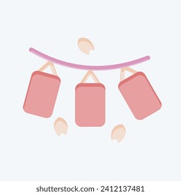Icon Lantern. related to Sakura Festival symbol. flat style. simple design editable. simple illustration